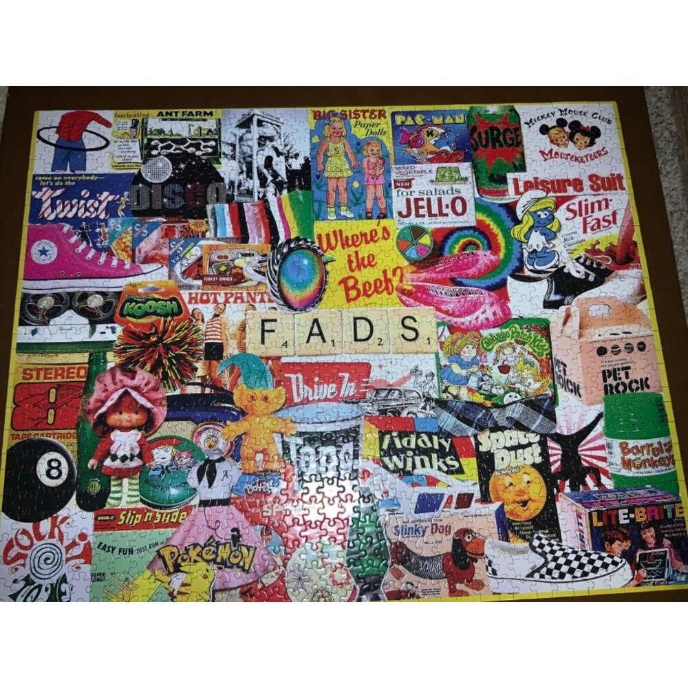 White Mountain 1000 piece “FADS” Collage Puzzle.